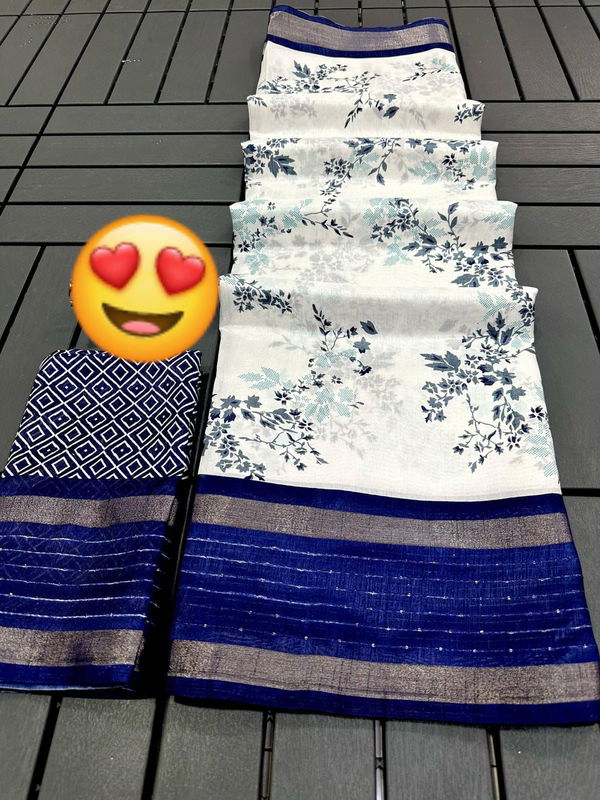 Sf 697 White Designer Printed Dola Silk Sarees Wholesale Shop In Surat